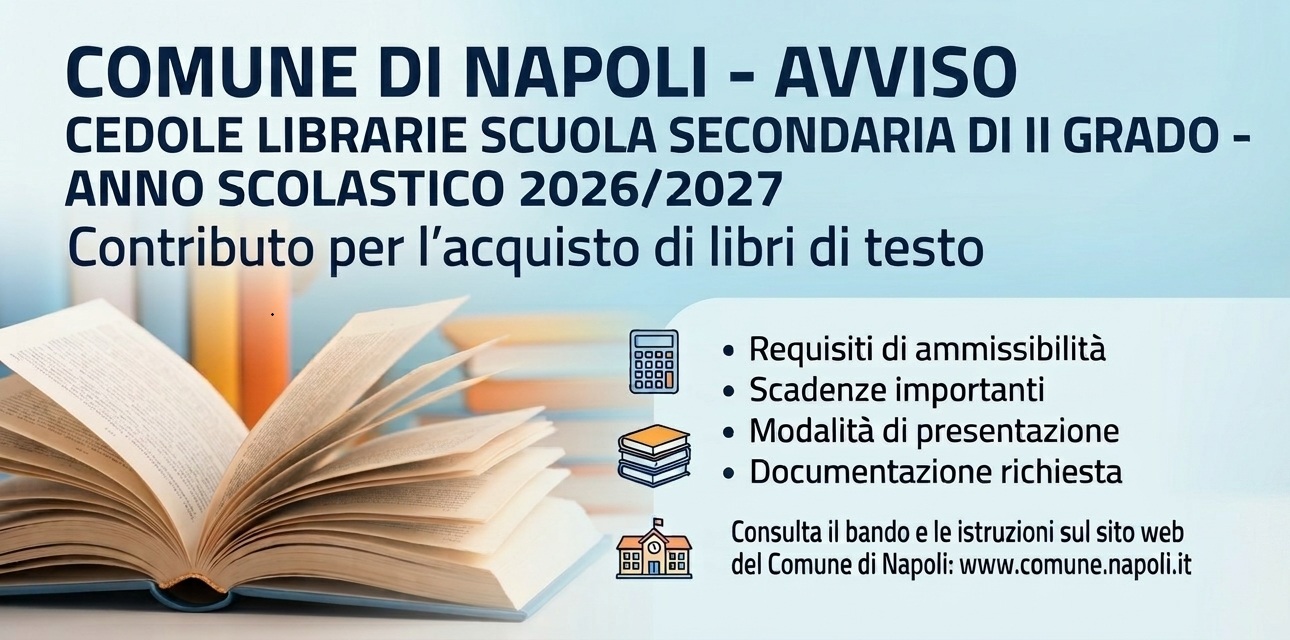 Cedole librarie scuola secondaria di I e II grado – Anno Scolastico 2026/2027